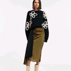 Essentiel Antwerp Floral Embroidered Wool-Blend Sweater NWOT-$355-anthropologie